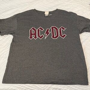 H&M AC/DC Charcoal Tee with Maroon Logo